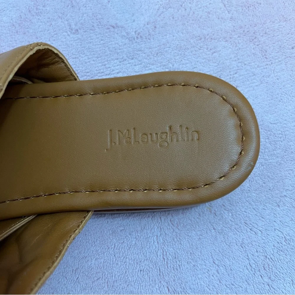 Tan Quilted Slide Sandals Sz 9